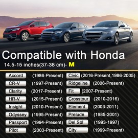 West Llama Customized Auto Car Steering Wheel Cover for Honda, Accord Civic CR-V HR-V Pilot Fit Passport Odyssey,Sport Style 14.5-15 Inch (Black+Grey-Standard Size)