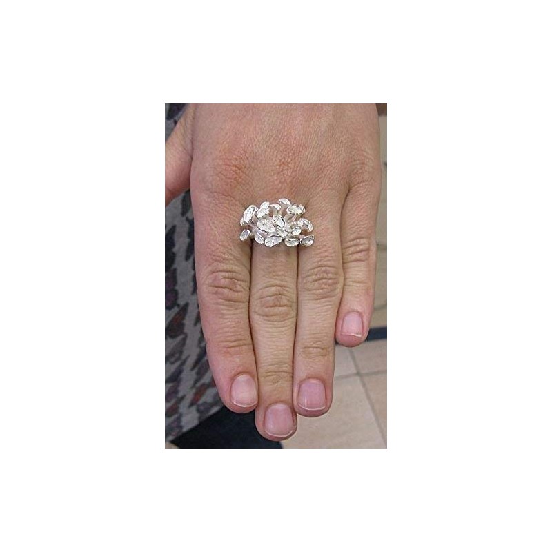 Extravagant sterling silver ring solid 925 size H - V