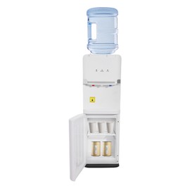 Top Loading Water Cooler Dispenser for 5 Gallon Bottles, 3 Temperatures with Hot, Room & Cold Spouts, Water Cooler with Child Safety Lock, LED Display with Empty Bottle Alert (White)