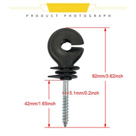 TorSor 15 Pack Electric Fence Insulators Screw-in Nail Wood Post Ring Holder Insulator for Garden Electronic Fencing Wire Stranded Aluminum Steel Polywire Project Application