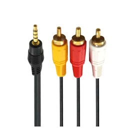 Replacement 1/3 Audio Cable 3.5mm to 3 RCA Audio AV Connection Cable TV Box Three Lotus Head AV Cable， Compatible with Smartphone, TV, MP3, Tablet,Speaker, Home Theater (10FT)