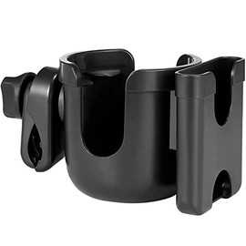 Portavasos para Carriola de Bebé con Soporte para Teléfono,2 en 1 Portavasos Universal para Cochecito,Soporte de Rotación de 360 Grados para Bicicleta,Silla de Bebé,Silla de Ruedas