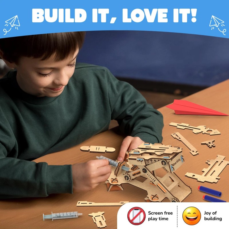Smartivity STEM Mechanical Airplane Launcher Kit for Kids Ages 6
