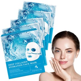 Xsvseie Collagen Face Mask, Deep Collagen Anti Wrinkle Lifting Mask Hydrogel Masks with Low Molecular Sheet Mask Overnight Hydrating Face Mask for Firming,Elasticity, Moisturizing for All Skin Types