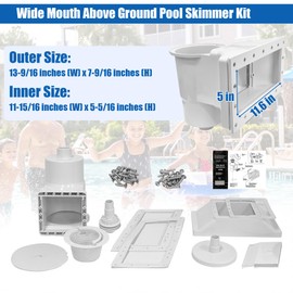 showingo Wide Mouth Above Ground Pool Skimmer Kit Through Wall Skimmer Pool Kit