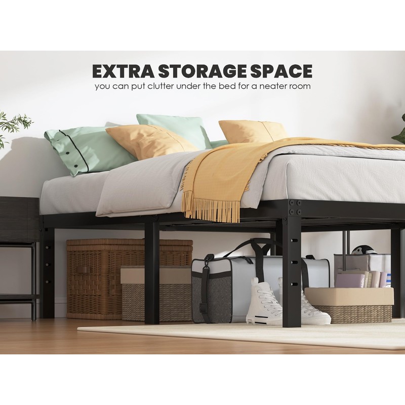 QEROMY Full Size Bed Frame - 18 in Sturdy Platform
