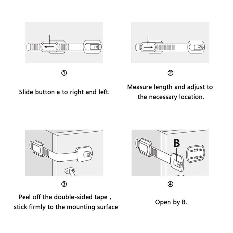 8 Pack Brown Child Safety Cabinet Locks - Viaky Adjustable