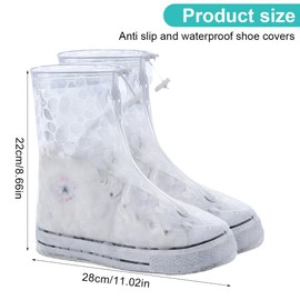 EBHO 1 Pair Rain Cover Shoes Overshoes Waterproof Rain Covers Shoes Rain Cover Shoes Bicycle for Rain Snow Day Muddy Roads (L)