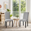VECELO Upholstered Dining Chairs Set of 2, Fabric Wood Legs