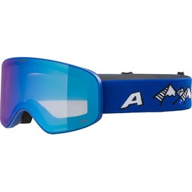 ALPINA FERNIE Q-LITE Mirrored, Contrast Enhancing & Polarised OTG Ski Goggles with 100% UV Protection for Adults, Royal Blue Matt, One Size