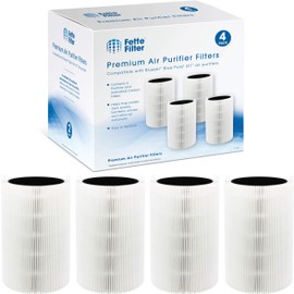 Fette Filter - Air Purifier Filter Compatible with Blue Pure 411 Particle and Activated Carbon. Fits Blue Pure 411 Air Purifier Pack of 4 Filters