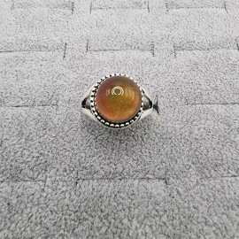 Sterling Mood Ring in Sterling Silver Plated, Color Changing Ring For Women - 7.5