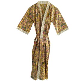 RAJBHOOMI HANDICRAFT Women's Cotton Robe Dressing Gown|Luxurious Kimono-Style Bathrobe & Nightwear for Ladies| Perfect Bridesmaids Gift |Plus Size|Elegant & Comfortable Nightwear for Women 48" length