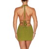 Women's Halter Bodycon Mini Dress Sleeveless Tie Backless Hollow Out