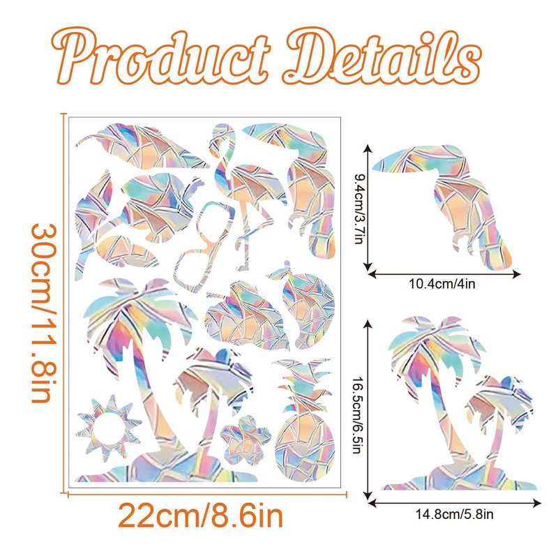 Rainbow Window Clings Anti-Collision Window Decals to Save Birds from