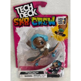 Spin Master TECH DECK "SK8 CREW" Shred Pack/Pack Rider Series 1 "Blue Heaphones" NEW