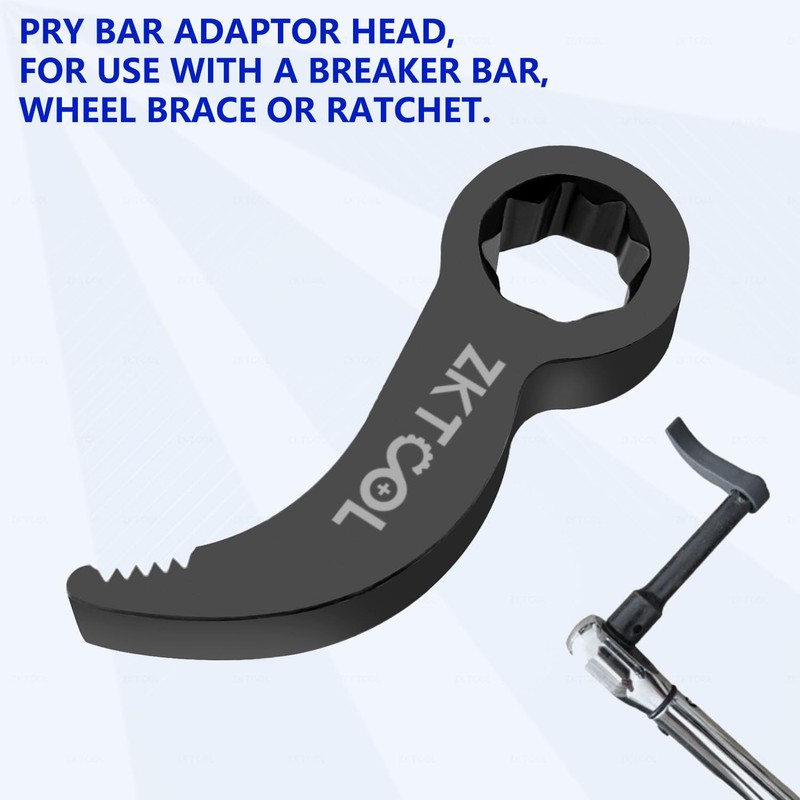 ZKTOOL 2PCS Crowbar Adapter Head Tool, Pry Bar Wrench Adaptor