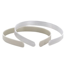 HairBow Center LLC HBC White Plain Plastic Headbands, No Teeth (Skinny 1/2 Inch) DIY Girls and Women - 6 pack