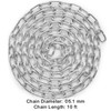 Happybuy Proof Coil Chain, 3/16" x 10', 1100 lbs Safe