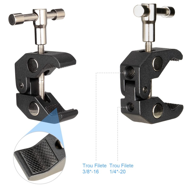 11" Adjustable Magic Arm and Super Clamp with 1/4" and