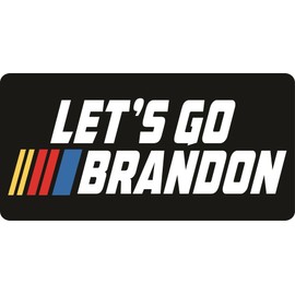 Lets Go Brandon Black Photo License Plate