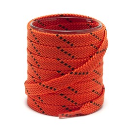 Shoemate Stylish Thick Flat 5/16" Shoe Laces for Sneakers and Athletic Shoes, Shoe Strings, Orange/Black, 54"(137cm) 16-JuHei ODF-137-16