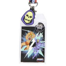 He-Man Master of The Universe ID Lanyard Badge Holder with Rubber Skeletor Charm and Collectible Sticker