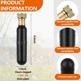 HAOWANWW Drain Bladder, Drain Cleaning Bladder Fits 1.5" to 3" Drain Pipe, Unclogs Stubborn Blockages in Main Drain & Sewer Line Bathroom Sinks, Showers, and Swimming Pool Drains with Water Power