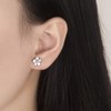 Silver Stud Earrings for Women Girls, Silver Flower Stud Earrings