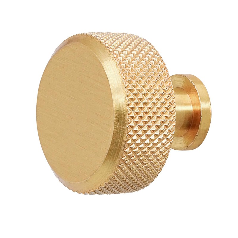 Decoranddecor Amelia Knurled 35mm Round Kitchen Cabinet Furniture Knobs Aluminium