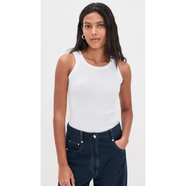 perfectwhitetee Women's Elle Rib Tank, White, XL