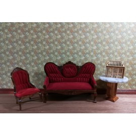 Brodnax Prints Dollhouse Brodnax Arts & Crafts Wallpaper Green Leaves "Sissinghurst" 1:12 Scale