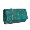 UShopUK Satin Lace Floral Wedding Evening Party Handbag Handbag, Green,