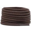 DELELE Round Cotton Waxed Shoelaces: 7/50 Inches Dark Brown Dress