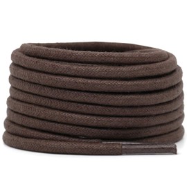 DELELE Round Cotton Waxed Shoelaces: 7/50 Inches Dark Brown Dress Shoe Laces for Boot 2 Pair 24 inch