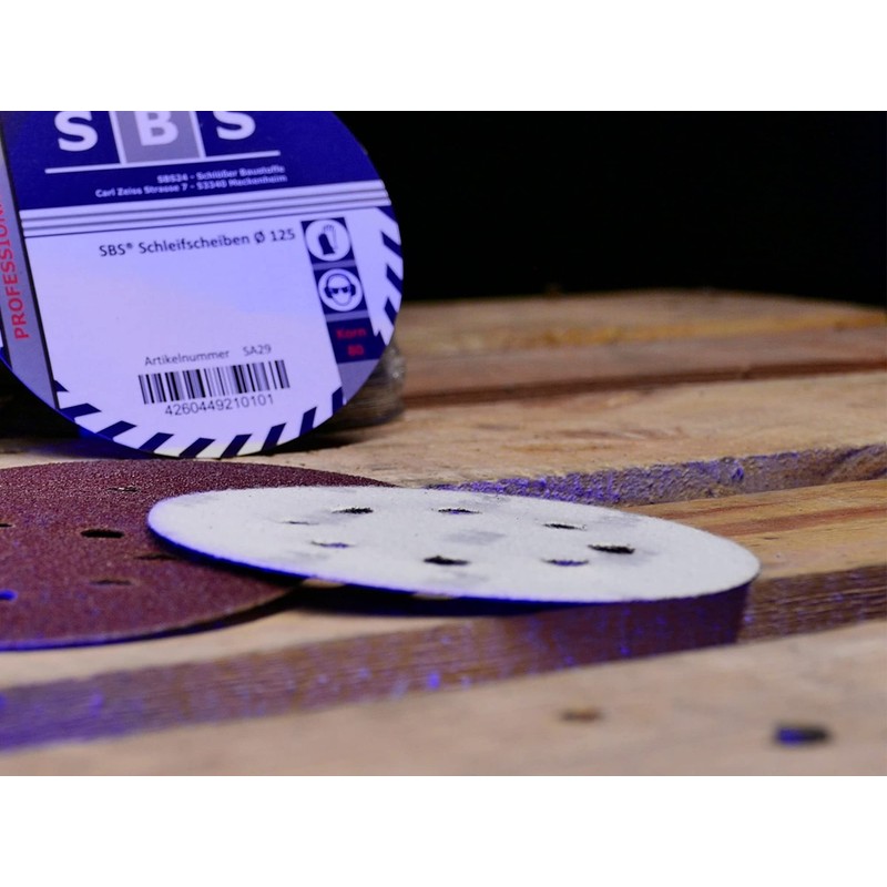 SBS Velcro Sanding Discs, Diameter 125 mm, Various Grits, Choice