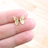 Butterfly Wings Stud Earrings for Women Teen Girls, 14K Gold