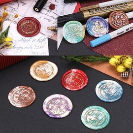 Aesthetic DIY Sealing Wax Stamp Brass Seal Set Wedding Invitation Sealing Wax - Purple 4ea