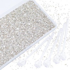 CRAFFANCY Crushed Glass, 200 Grams 2-4mm Sliver Crushed Broken Glass, Irregular Metallic Chips Fillers Sprinkles for Resin Crafts, Nail Art, Painting