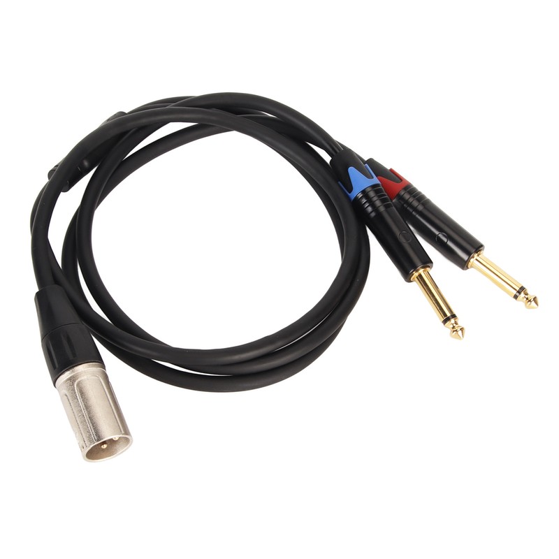 Dual 1/4 Inch to XLR Male Y Splitter Cable XLR