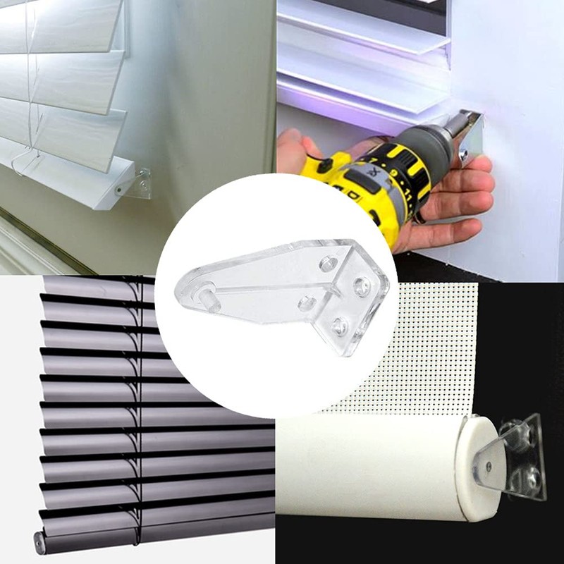 10pcs Clear PC Hold Down Brackets for 1" Mini Blinds