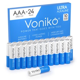 Voniko Voniko - Premium Grade AAA Batteries - 24 Pack - Alkaline Triple A Battery - Ultra Long-Lasting, Leakproof 1.5v Batteries - 10-Year Shelf Life