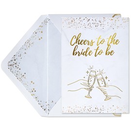 Wedding Card for Bride and Groom-Elegant Bridal Shower & Engagement Card, Congratulations Greeting Card for Bride to Be, Wedding Gifts for Couples (Champagne)