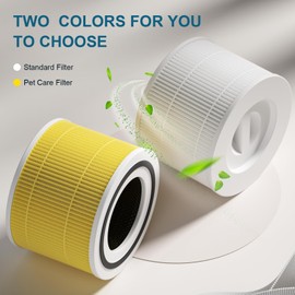 Ouheal 2Pcs Ouheal Replacement Filter for Core 300 Air Purifier LEVOIT Core300-P Core 300S Core300S-P High-Efficiency 3-in-1 H13 True HEPA Filter Activated Carbon 360 Degrees White