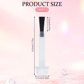 NICENEEDED 100 PCS Replacement Nail Polish Brush Kit, Disposable Nail Art Brush Powder Liquid Replacement Brushes, Soft Bristles Nail Brush Gel Liquid Brush Set for Salon