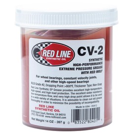 Red Line 80401 High Performance CV-2 Synthetic Grease Cartridge with Red Moly - 14 Ounce Jar (4 Pack)