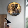 Wall Clock 14 Inch Silent Non-Ticking, Elephant Round Decorative Clock