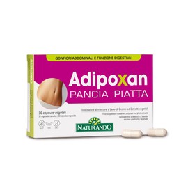 Naturando Adipoxan Pancia Piatta, Contrasta i Gonfiori Addominali e Favorisce la Funzione Digestiva, 50 Grammi, 30 Capsule Integratore Alimentare