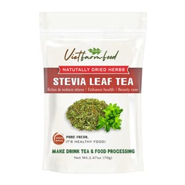 STEVIA LEAF TEA 2.47 Oz (70g) VIETFARMFOOD:Natural pure dried herbs are used for making drinks and cooking ingredients. Drinking tea is a healthy habit that makes meals delicious and relaxing