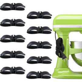 Juego de 10 Organizador de cables electrodomesticos,Soporte Para Cable De Cocin,Adecuado para almacenamiento y organización de cables en Hogar Oficina la cocina,el dormitorio y la sala de estar(Negro)